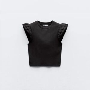 Zara Black Ruffle Top